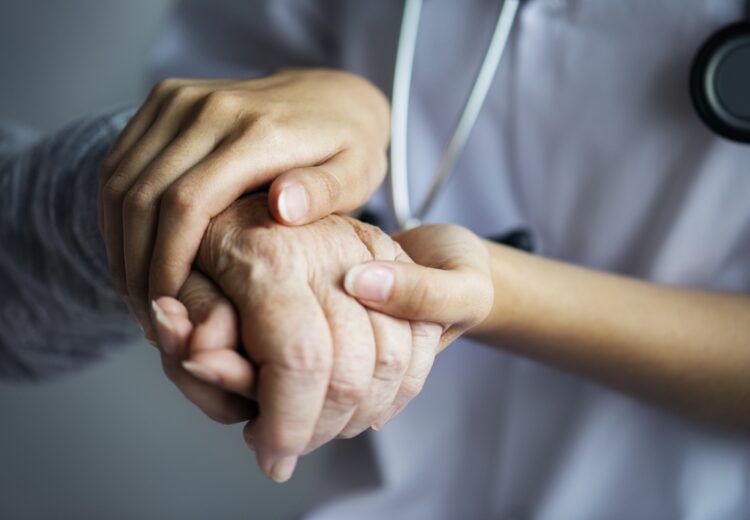 Closeup of a support hands