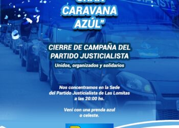 “Gran Caravana Azul” en Las Lomitas como cierre de campaña