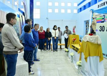 Imagen de la Virgen del Carmen visitó el complejo provincial de radio y televisión