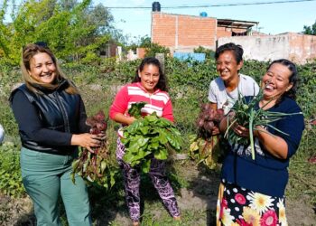 Vecinos del barrio Gurrieri continúan impulsando la huerta comunitaria del espacio de acompañamiento